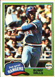 1981 Topps Baseball Cards      173     Bump Wills